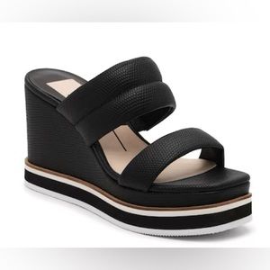 Dolce Vita Osiris Wedge Sandal - Black Snake Print Size 7 1/2